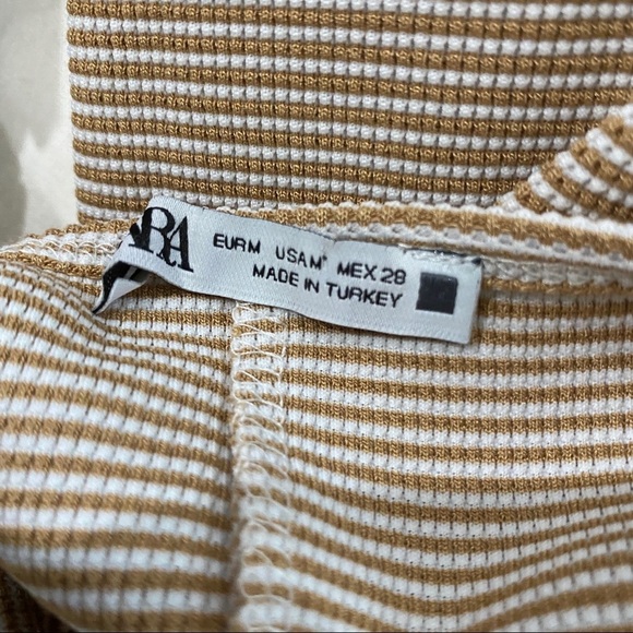 NEW Zara cream stripe shorts romper - Picture 6 of 7